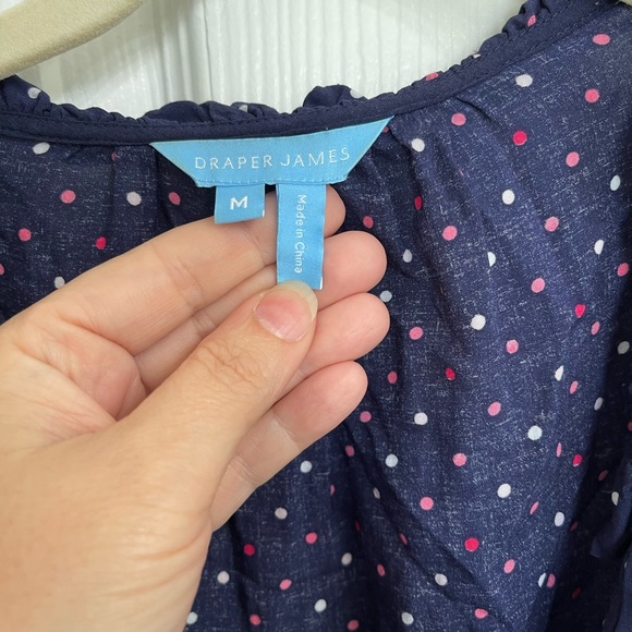 Draper James Navy Polka Dot Dress - Picture 3 of 4